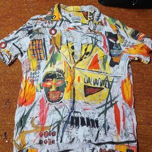 beautiful Wacko Maria x Jean Michel Basquiat printed button-up shirt